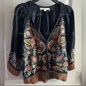 BURNING TORCH Silk Beaded Cardigan Jacket S